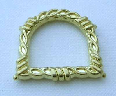 Solid Brass Heavy Embosed 'D' Ring 3815