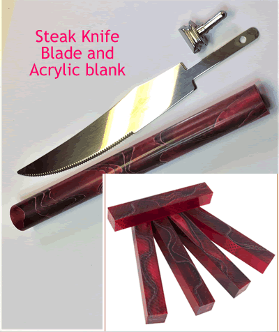 Steak Knife Blank and Crimson Mesh EHK-Combined Offer