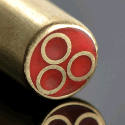 Mosaic Pin 4mm Brass with Red Infill MER-MP4R