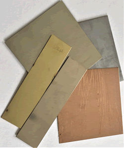 Metal sheets, brass, stainless steel and nickel silver