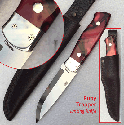 The Ruby Trapper Sytlish Hunting and Bushcraft Work Tool KnivesBx4