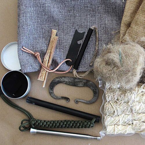 Handmade Antler Full Survival Fire Kit